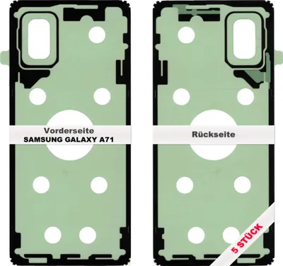 Produktbild von 5x Samsung Galaxy A71 A715F Akkudeckel Klebefolie Kleber Backcover Rahmen Batterie Glue