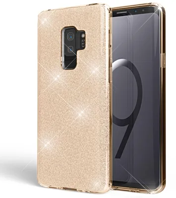 Immagine prodotto di NALIA custodia del telefono cellulare per Samsung Galaxy S9 Plus, scintillio custodia cover tasca paraurti oro