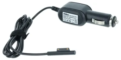 Produktbild von vhbw KFZ-Ladekabel kompatibel mit Microsoft Surface Studio 2, Pro 8, Pro X Notebook, Tablet - 12V Ladegerät Schwarz 2.58 A