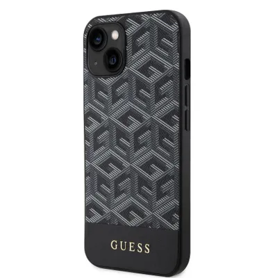 Produktbild von Guess PolyurethanG Cube MagSafe Case für iPhone 15 schwarz