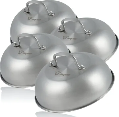 Immagine prodotto di Campana riscaldante BBQ-Toro in acciaio inox (4 pezzi) | Ø 23 cm | Campana per servire, Glosche