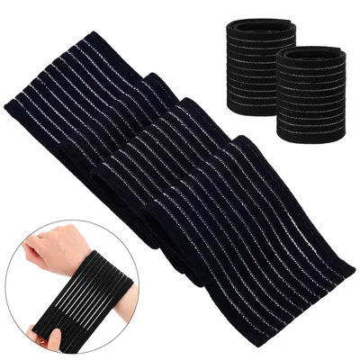 Produktbild von 2er Set Handgelenkbandagen Sport, atmungsaktive Handgelenkstütze für Fitness, Tennis, Gym & Krafttraining, Schwarz