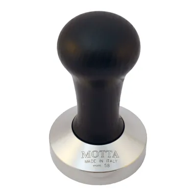 Obrázek produktu pro Profesionální tamper Motta s dřevěnou rukojetí, černý, nero black flat Příslušenství pro baristy ø 58 mm