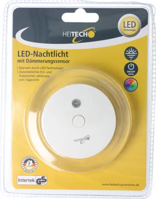 Image de Veilleuse LED avec capteur crépusculaire, allumage et extinction automatique en fonction de la lumière du jour, avec anneau LED multicolore