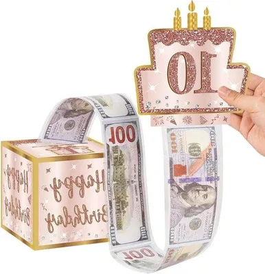 Obrázok produktu pre Prekvapivá krabička na peniaze s vtipným dizajnom – 50 listov – darčekové balenie na narodeniny – vrátane digitálnych nálepiek