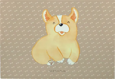 Produktbild von Mr. & Mrs. Panda jausenbrett Corgie - Hundeglück - Geschenk, Schneidebrett Glas, Brotzeitplatte, Corgi, Hund, Motivation, Schneideplatte, Spruch, Frühstücksbrett, Sprüche