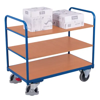 Produktbild von Tischwagen - 3 Etagen - 3 Böden - Traglast 250 kg - 990 x 800 x 1.260 mm (HxBxT)