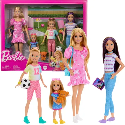 Produktbild von Barbie Schwestern-Puppenset mit Kleidung und Accessoires, mit , Skipper, Stacie und Chelsea, Modepuppe, Weiblich, 3 Jahr(e), Mädchen, 300 mm, 50 g