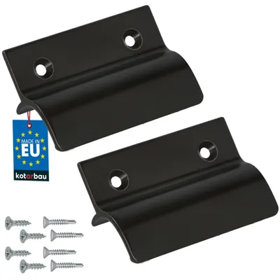 Produktbild von KOTARBAU® 2er Set Balkontürgriff außen 65x45mm Terrassentürgriff mit Steg Fenstergriff zum Aufschrauben Balkontüren Griff Aluminium Braun
