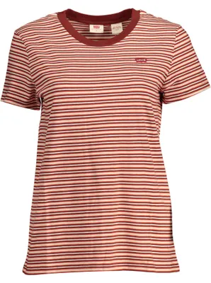 Produktbild von Damen Kurzarm T-Shirt Rot mit Logo und Rundhalsausschnitt