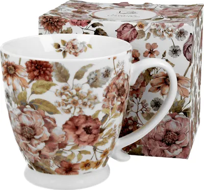 Produktbild von DUO FLORAL Jumbobecher 480 ml PASTEL FLOWERS mit Fuß, New Bone China Porzellan