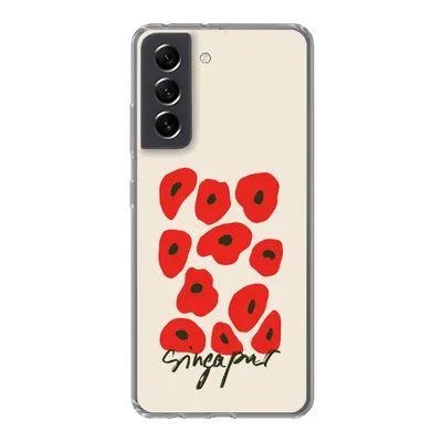 Produktbild von MuchoWow® Handyhülle Schutzhülle Hülle für Samsung Galaxy S21 FE Blumen - Mohn - Muster Silikon Softcase Handy Hülle - Mobiltelefonhülle