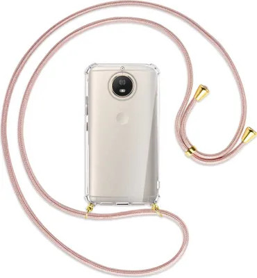 Produktbild von Handykette Backcover-Schutzhülle mit Band (Metall goldfarben) für Motorola Moto G5S - roségold