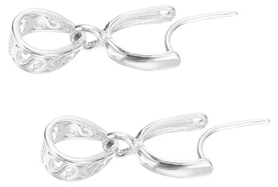 2x 925 Sterling Silber Pinch Bail 14 mm Hängerverschluss