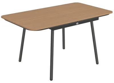 Image de Table de jardin 140x80 cm pour 6 personnes, en WPC | Couleur : Teck | Dimensions : 140x80x75 cm