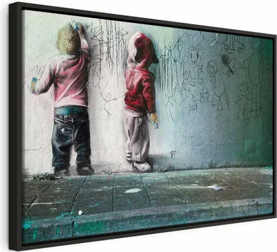 Produktbild von Italienischer Leinwand Leinwandbild - Modern Playground 120x80 cm Streetart i-B-0024-b-c
