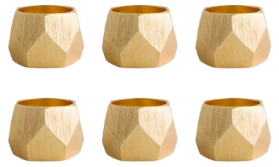 Serviettenringe Metall Dreieck Gold 6 Stück