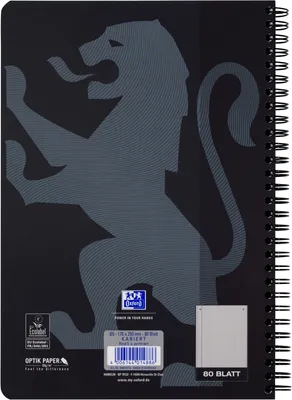 Produktbild von Collegeblock Touch B5 80 Blatt 90g/qm kariert schwarz Packung mit 5 Stück