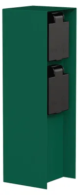 Obrázek produktu pro ledscom.de Venkovní zásuvková sloupek POMI, krytí IP44, 2 zásuvky, nerezová ocel, zelený, hranatý, 23 cm – Zelená / 2 zásuvky, rozměr 1 kus (balení 1 kus)