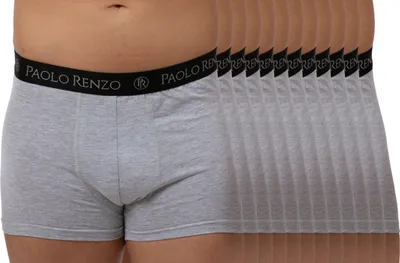 Produktbild von Paolo Renzo Boxershorts Herren Hipster 12er Pack - Weiche Baumwolle - Größe XXL - Dunkelgrau