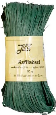 Produktbild von Naturbast Raffia - matt smaragdgrün 50 g.