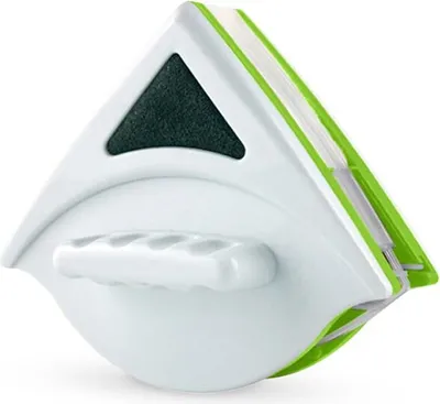 Image de Magnétique double face essuie-vitre Nettoyeur de vitres Nettoyeur de verre pour vitres de voiture haute épaisseur Vert (15-24 mm)