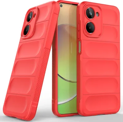 Produktbild von Realme 10 Hülle, Weich TPU Silikon Stossfest Anti-rutsch Schutzhülle für Realme 10 Rot