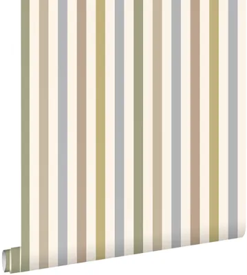 Produktbild von ESTAhome Tapete Streifen Blau, Grün und Braun 50 x 900 cm