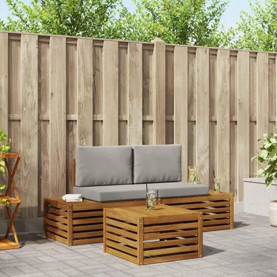 Produktbild von "Summerschlussverkauf"Outdoor-Sofagarnitur/Couchgarnitur - CLORIS - Outdoor-Möbel - für Garten/Terrasse - mit Kissen 3 Stück Natürlich und Hellgrau - Gartensofas DEMöbel927657