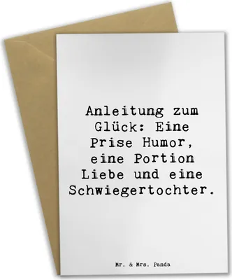 Produktbild von Mr. & Mrs. Panda Grußkarte Spruch Humor Liebe Schwiegertochter - Weiß - Geschenk, Familie, Schwiegereltern, persönliche Erinnerungen, hochzeitskarten, Handarbeit, feiern