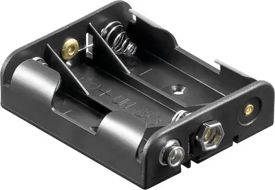 Produktbild von Batteriehalter für 3x Mignon mit Druckknopf – Batterie Halterung Elektronik (Kunststoff)