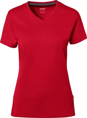 Produktbild von HAKRO Hakro Damen V-Shirt Baumwolle Tec #169 Gr. XS rot