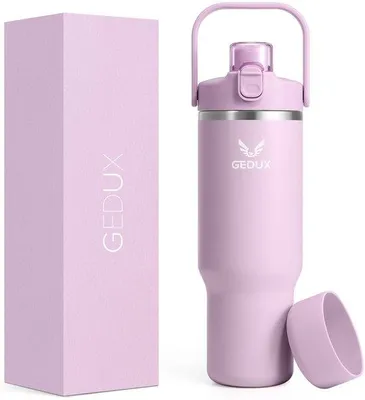 Immagine prodotto di Tazza in acciaio inossidabile da 1000 ml con manico e cannuccia