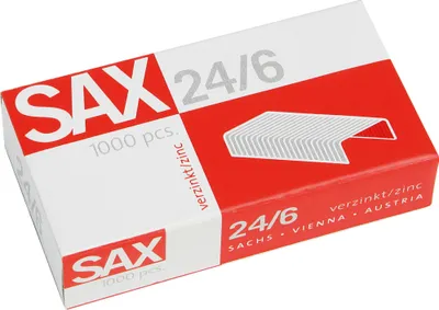 Produktbild von SAX Heftklammer 24/6 Metall verzinkt 1.000 St./Pack.