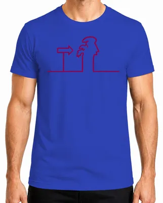Imagen del producto de Camiseta para hombre, diseño "Linea Balum Osvaldo Zeichentrick Strichmännchen Cavandoli", color azul, talla S