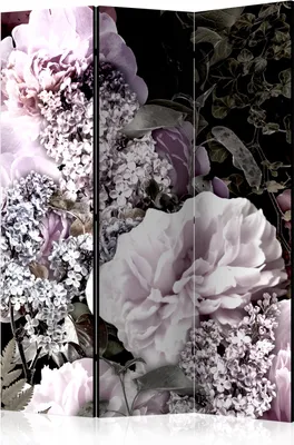 Produktbild von 3-teiliger Doppelseitiger Vlies Paravent - Vintage Garden 135x172 cm Blumen b-A-0520-z-b
