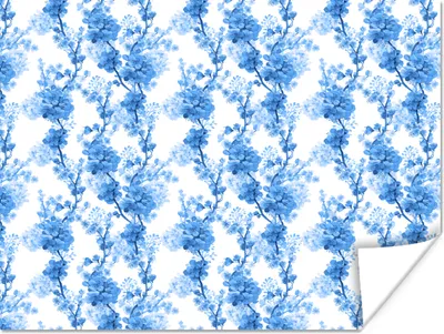 Produktbild von MuchoWow® Poster Blumen - Blau - Hortensie 120x90 cm - Wandbild
