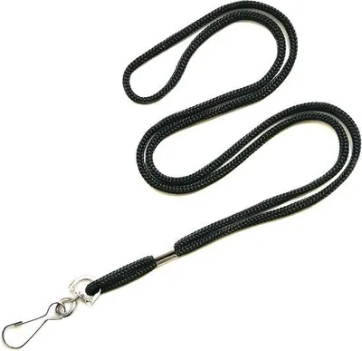 Produktbild von Famanu Lanyards J-Haken - 10er Pack Schwarz mit Drehbarem Haken