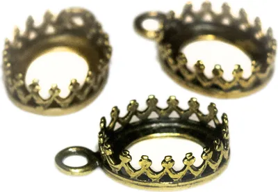 Hochwertige Cabochon-Fassung 10 x 8 mm altmessing (1 Stück)