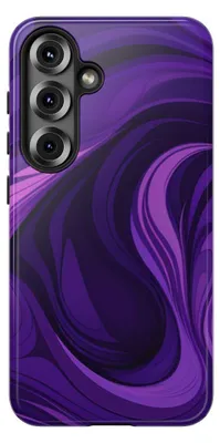 Produktbild von Abstraktes Wellenmuster in Violett – Hülle Kompatibel mit Samsung Galaxy S25