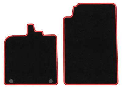 Obrázek produktu pro Velurové autokoberce pro: Smart ForTwo II 2007-2014 (hatchback) – sada 4 ks, černo-červené, na míru – Wielganizator CARLUX