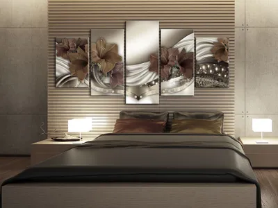 Zdjęcie produktu dla Obraz akustyczny Kwiaty Abstrakcja 200x100 cm Obrazy Pianka akustyczna Wysokowydajny pochłaniacz dźwięku Izolacja akustyczna Płótno 5 szt Fototapeta Akustyka pomieszczenia Izolacja akustyczna b-B-0078-b-n
