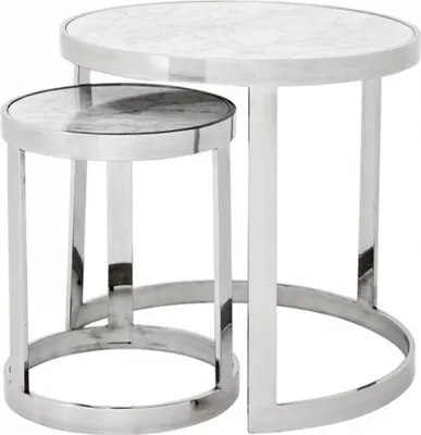 Produktbild von Casa Padrino Luxus Art Deco Designer Beistelltisch 2er Set - Luxus Hotel Tisch