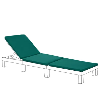 Produktbild von Liegenauflage für Gartenliegen und Deckchairs mit wasserabweisendem, abnehmbarem Bezug – 194x66x5 cm - Grün
