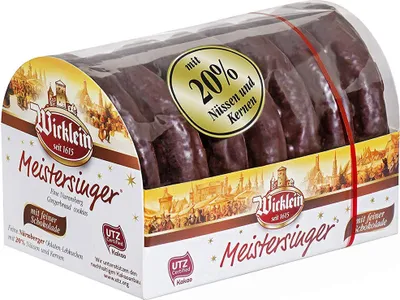 Produktbild von Wicklein Nürnberger Oblaten Lebkuchen schokoliert mit Nüssen 200g