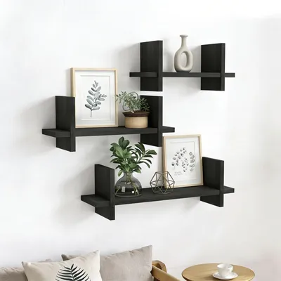 Immagine prodotto di Omgoods - Set di 3 mensole in legno per decorazione e stoccaggio