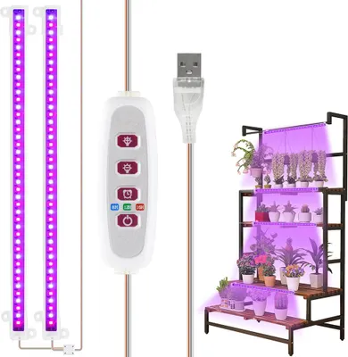 Zdjęcie produktu dla 30CM 84 LED lampa do roślin wewnętrznych czerwone niebieskie światło lampa do uprawy roślin z timerem i 5 poziomami jasności 200LM pasek świetlny USB do uprawy roślin