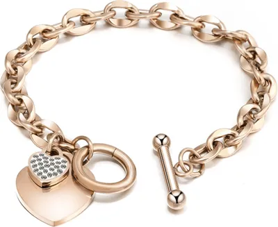 Produktbild von Elegantes Double Heart Armband in Roségold für Damen KP17826