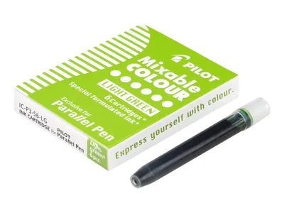 Produktbild von PILOT Parallel Pen Tintenpatronen 6er Set – für Kalligraphie, Farbe Hellgrün