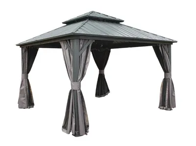 Zdjęcie produktu dla Pawilon Ogrodowy PREMIUM 3.65 x 3.65m Wiata ogrodowa Corciano Stalowy dach